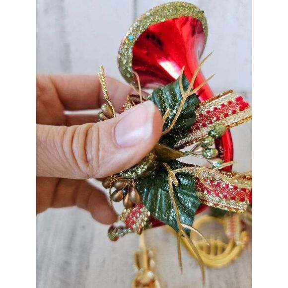 Tuba horn guitar ornaments set lot gold red - Picture 4 of 10